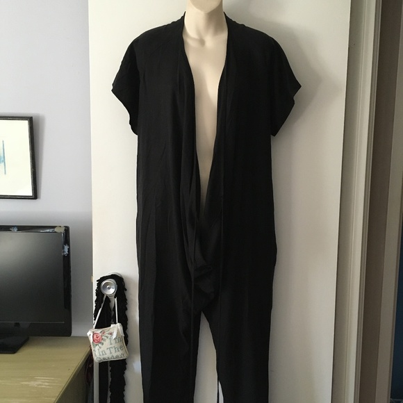 New MEG Black Tencel Deep V Jumpsuit S - Picture 1 of 9